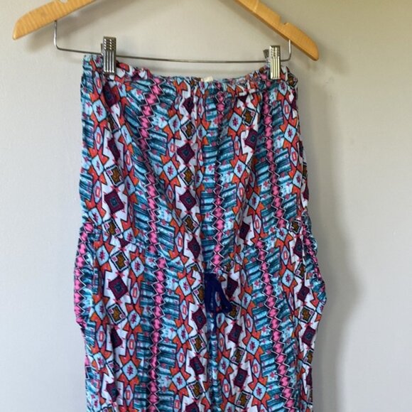 Pink Rose Aztec Print Tube Top Romper – Women’s Size Medium - Picture 9 of 10